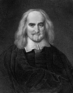 Thomas Hobbes (1588-1679) englischer Philosoph, Gravur von Jan Baptist (after) Jaspers