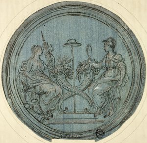Rundel mit Gerechtigkeit und Klugheit von Jan Baptist Weenix