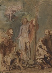 Der auferstandene Christus umgeben von Heiligen