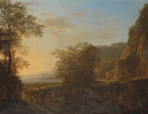 Italienische Landschaft mit Blick auf einen Hafen von Jan Both