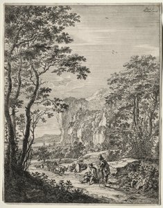 Ochsenkarren. Blick zwischen Ancona und Sinigaglia