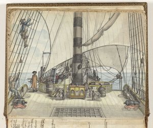 Das Deck eines Schiffes der Niederländischen Ostindien-Kompanie von Jan Brandes