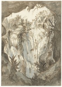 Wasserfall von Tivoli aus einer Höhle gesehen von Jan Brueghel (I) (attributed to)