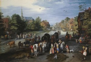 Ansicht des Dorfes Schelle (Dorfstraße) von Jan Brueghel the Elder