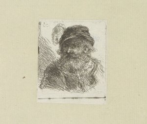 Bärtiger Mann mit Federhut von Jan Chalon