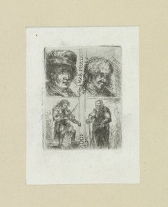 Vier Männer (The Compleat Work of Etchings by John Chalon) von Jan Chalon