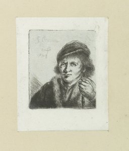 Erwachsener Mann mit Hut und Stock (The Compleat Work of Etchings by John Chalon)