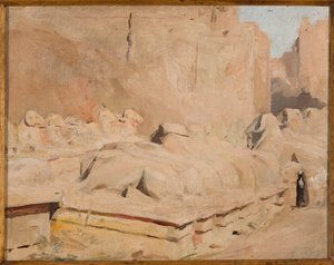 Allee der Sphinxen, Tempel des Amun - Re. Aus der Reise nach Ägypten von Jan Ciągliński