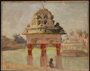 Madras - Tempel mit heiligem See. Aus einer Reise nach Indien