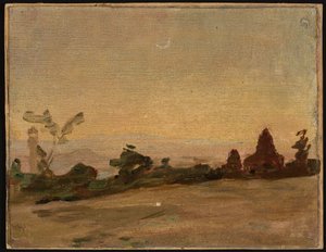 Indische Siedlung bei Mondschein. Von der Reise nach Indien von Jan Ciągliński