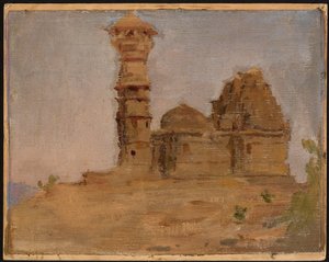 Verlassener antiker Tempel in Chittorgarh. Von einer Reise nach Indien von Jan Ciągliński