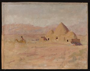 Denkmal auf einem kirgisischen Grab in der Steppe. Von einer Reise nach Turkestan von Jan Ciągliński