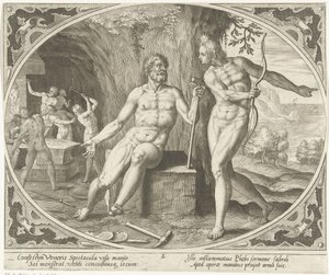 Phoebus informiert Vulkan über den Ehebruch von Jan Collaert (II)