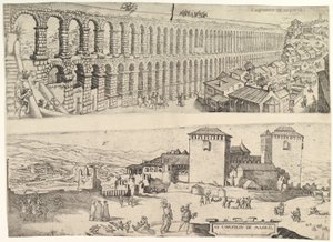 Das Aquädukt von Segovia und das Schloss von Madrid, 1500-1599 von Jan Cornelisz Vermeyen