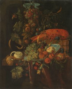 Stillleben mit Früchten und einem Hummer von Jan Davidsz. de Heem (copy after)