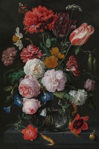 Stillleben mit Blumen in einer Glasvase von Jan Davidsz de Heem