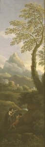 Figuren in einer klassischen Landschaft von Jan Frans van Bloemen