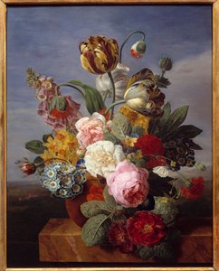Blumen in einer Vase. Gemälde von Jan Frans Van Dael (1764-1840) 1810 von Jan Frans van Dael