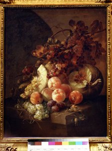 Stillleben mit Pfirsichen von Jan Frans van Son