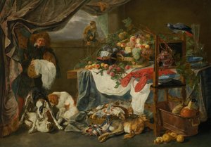 Stillleben mit Jagdbeute und Obst von Jan Fyt