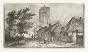 Dorfansicht mit Kirchturm von Jan Gerard Smits