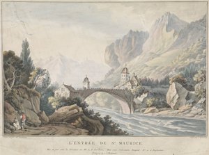 Ansicht der Brücke bei Saint Maurice in der Schweiz von Jan Gerard Waldorp