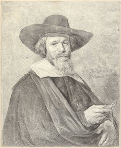 Porträt eines Mannes mit Uhr in der rechten Hand von Jan Gerard Waldorp