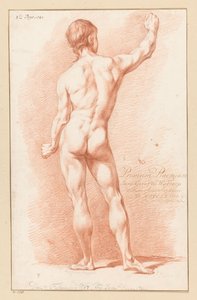 Stehender männlicher Akt von hinten gesehen (1. Preis 1767) von Jan Gerard Waldorp