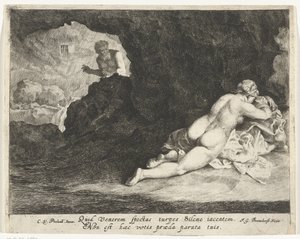 Jupiter als Satyr schleicht sich an die schlafende Antiope heran von Jan Gerritsz. van Bronckhorst