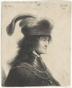 Büste eines Mannes mit Halsstück und Hut mit Feder (George Rakoczy I)