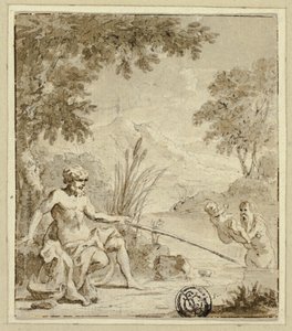 Mythologische Geburt eines Gottes oder Halbgottes aus einem Fluss von Jan Goeree