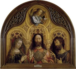 Christus zwischen der Jungfrau Maria und Johannes dem Täufer von Jan Gossaert