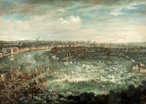 Die Themse während des großen Frosts von 1739 von Jan Griffier II