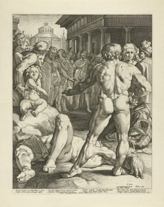 Kampf zwischen Odysseus und Irus von Jan Harmensz. Muller