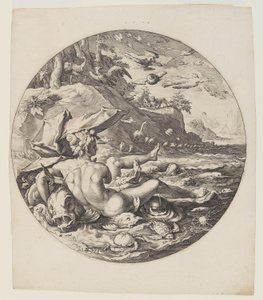 Der fünfte Tag, Platte 6, aus Schöpfung der Welt von Jan Harmensz. Muller
