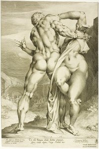 Die Entführung einer Sabinerin, Ansicht von hinten von Jan Harmensz. Muller
