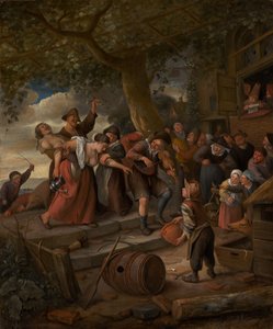 Ein Schwein gehört in den Stall, ca. 1673-5 von Jan Havicksz. Steen
