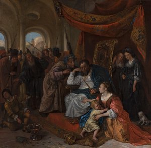 Moses und die Krone des Pharao, ca. 1670 von Jan Havicksz. Steen