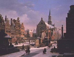 Stadtszene im Winter von Jan Hendrik Verheyen