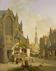 Gemüsestand in einer niederländischen Stadt von Jan Hendrik Verheyen