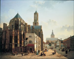 Ansicht des Chors und Turms der Kathedrale von Utrecht von Jan Hendrik Verheyen