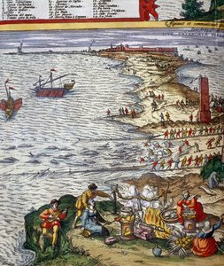 Fischereiszene und Fischvorbereitung in der Hafenstadt Cádiz