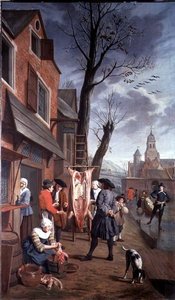 Vor dem Metzger (eine von vier) von Jan Josef the Younger Horemans