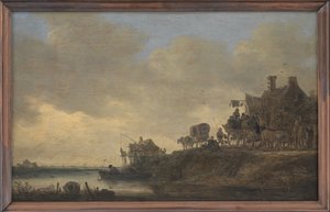 Flusslandschaft mit der Taverne "Schwan"