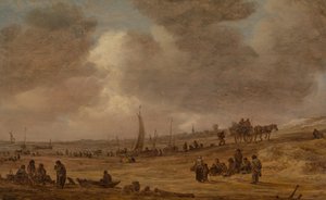 Ein Strand mit Fischerbooten, wahrscheinlich 1653 von Jan Josephsz van Goyen