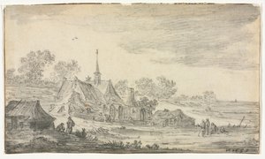 Gruppe von Gebäuden an einer Küste, 1653