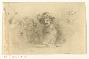 Soldat mit erhobenem Glas von Jan Karel Jacob de Jonge