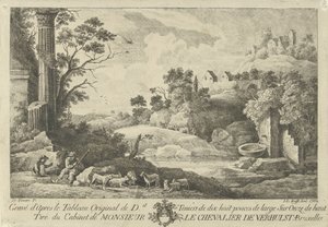 Blick auf eine Landschaft mit Hirten von Jan Lauwryn Krafft (I)