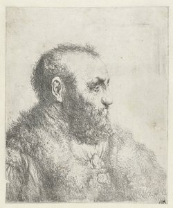 Büste eines alten Mannes mit Pelzmantel von Jan Lievens