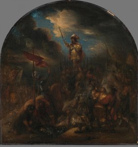 Brinio auf dem Schild gehoben von Jan Lievens